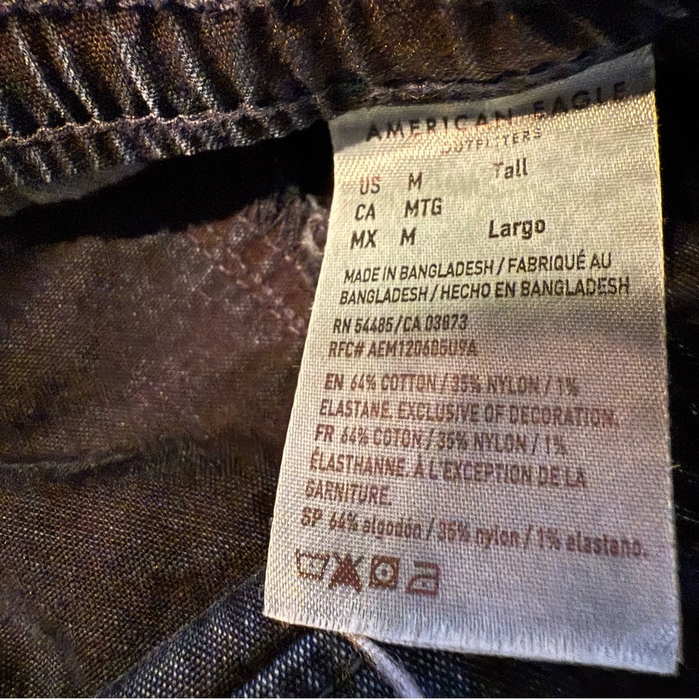 American Eagle Pull On Draw String Denim Cargo Pa… - image 5